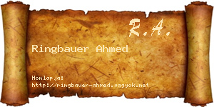 Ringbauer Ahmed névjegykártya